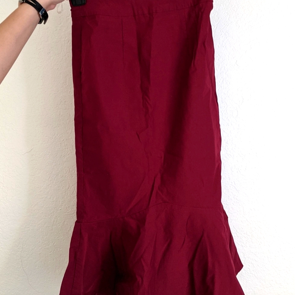 Maroon pencil skirt with flare bottom!